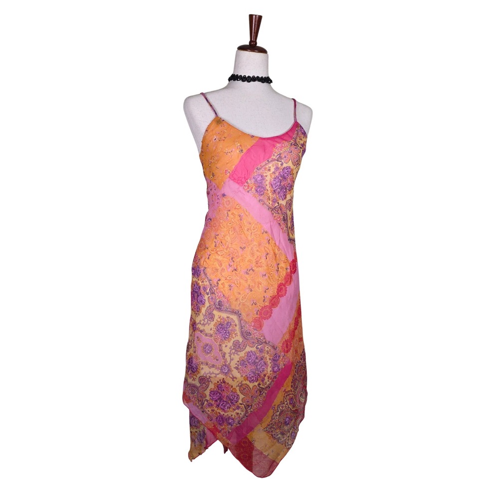 Y2K Rampage Asymmetrical Handkerchief Hem Dress Size S Colorful Whimsigoth Fair